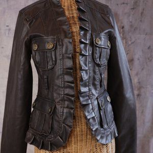 DOLL HOUSE CULTURE Brown Faux Leather Jacket
